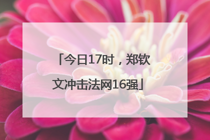 今日17时，郑钦文冲击法网16强